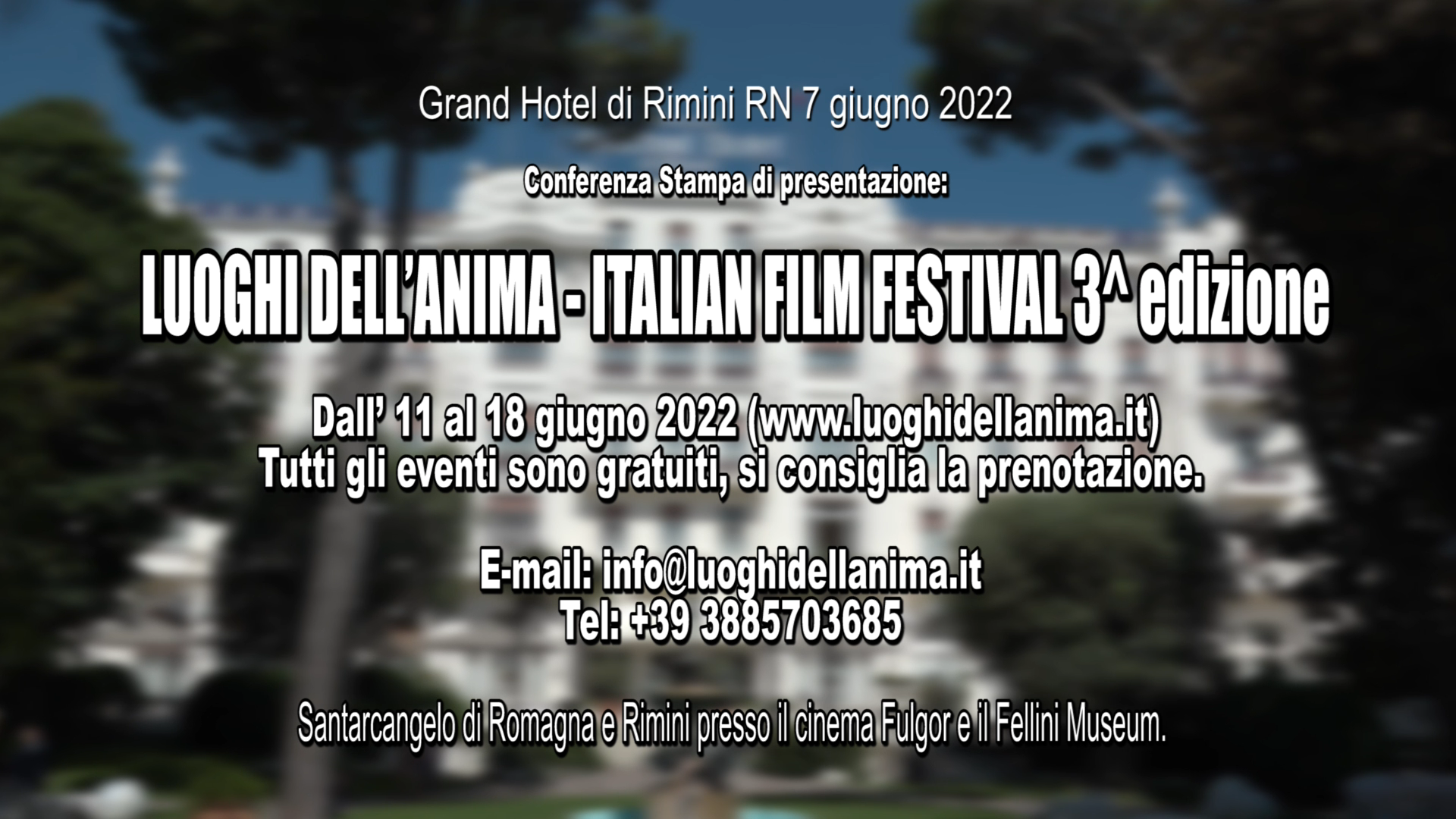 Luoghi dell’Anima – Italian Film Festival – 3a Edizione