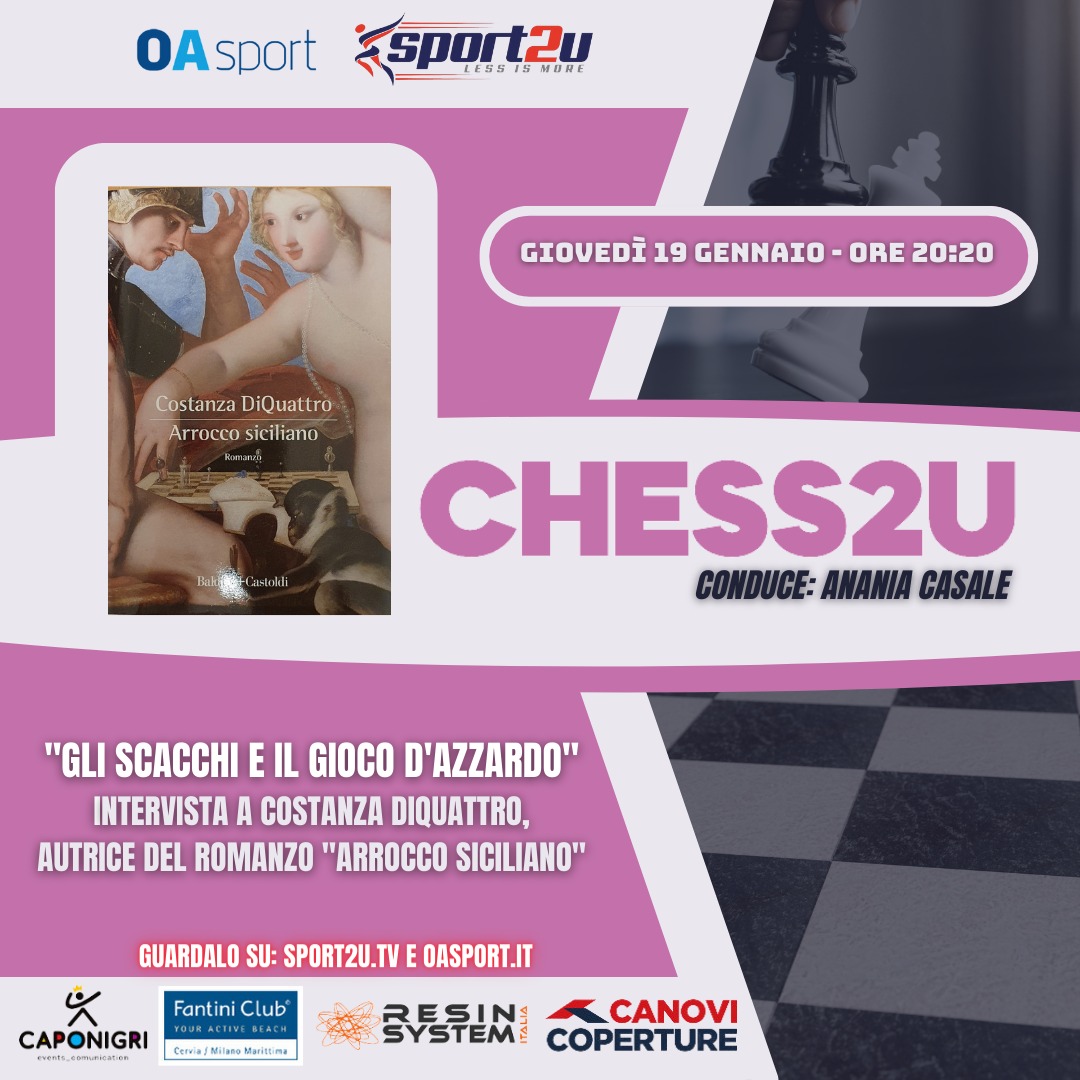 Chess2u con Costanza DiQuattro: autrice del romanzo “Arrocco siciliano”