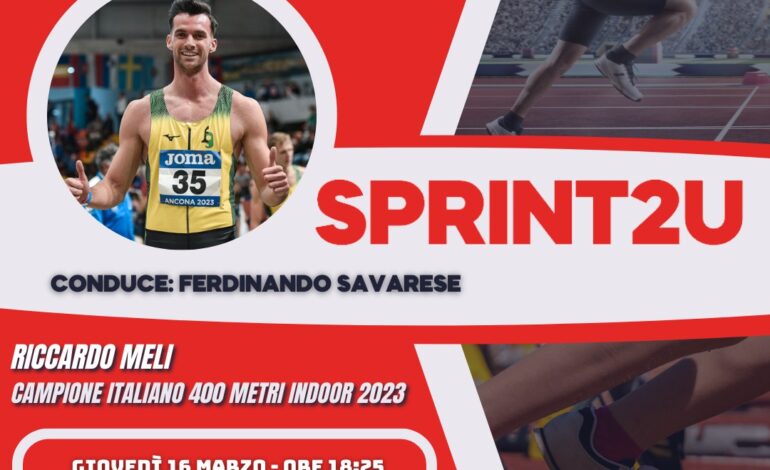 Riccardo Meli, campione italiano 400 metri indoor 2023 a Sprint2u