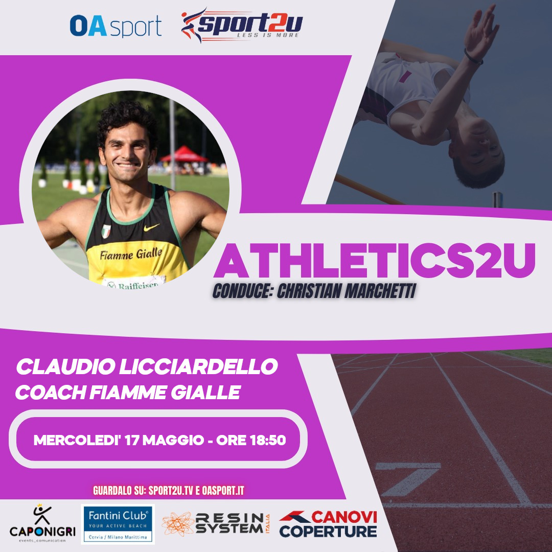 Claudio Licciardello, coach Fiamme Gialle ad Athletics2u