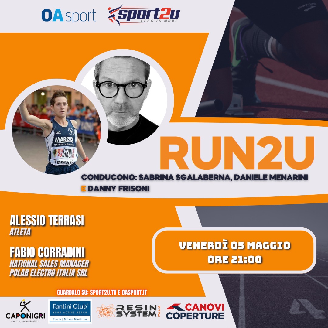 Alessio Terrasi (Atleta) Fabio Corradini (National Sales Manager Polar Electro Italia Srl) a Run2u – 16a Puntata 2023