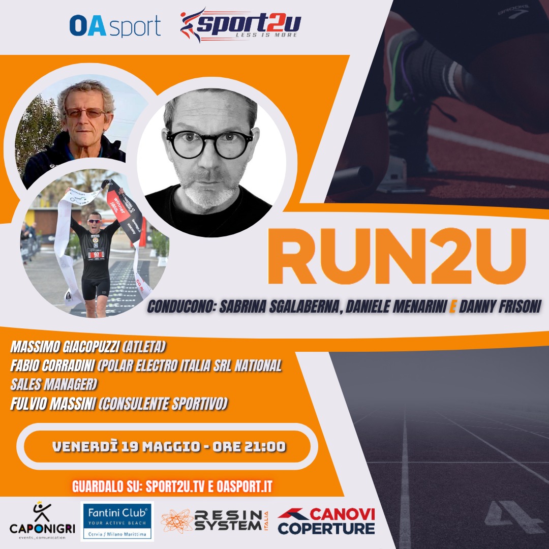 Massimo Giacopuzzi (Atleta) Fabio Corradini (Polar Electro Italia Srl National Sales Manager) Fulvio Massini (Consulente Sportivo) a Run2u – 18a Puntata 2023