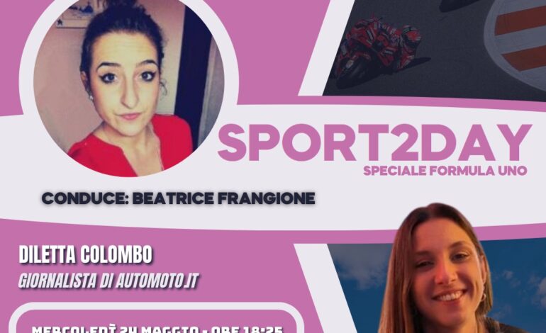 Diletta Colombo (Giornalista di Automoto.it) a Sport2Day Speciale Formula Uno 24.05.23