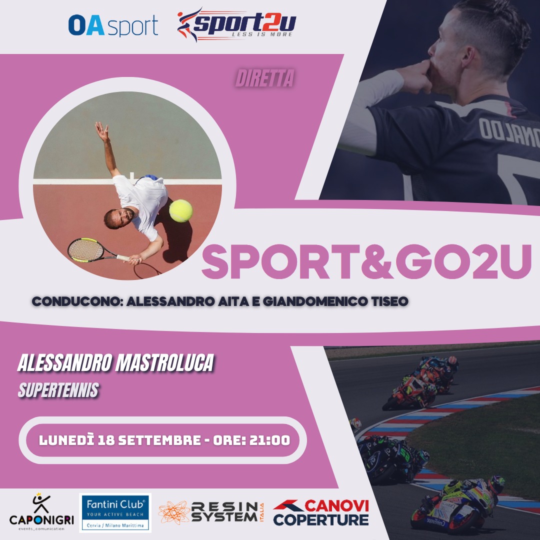 Alessandro Mastroluca, SuperTennis a Sport&Go2u 18.09.23