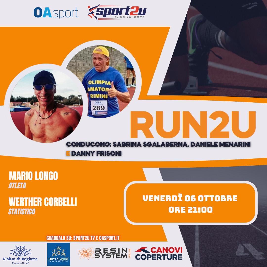 Mario Longo, atleta e Werther Corbelli, statistico, a Run2u – 32a Puntata 2023