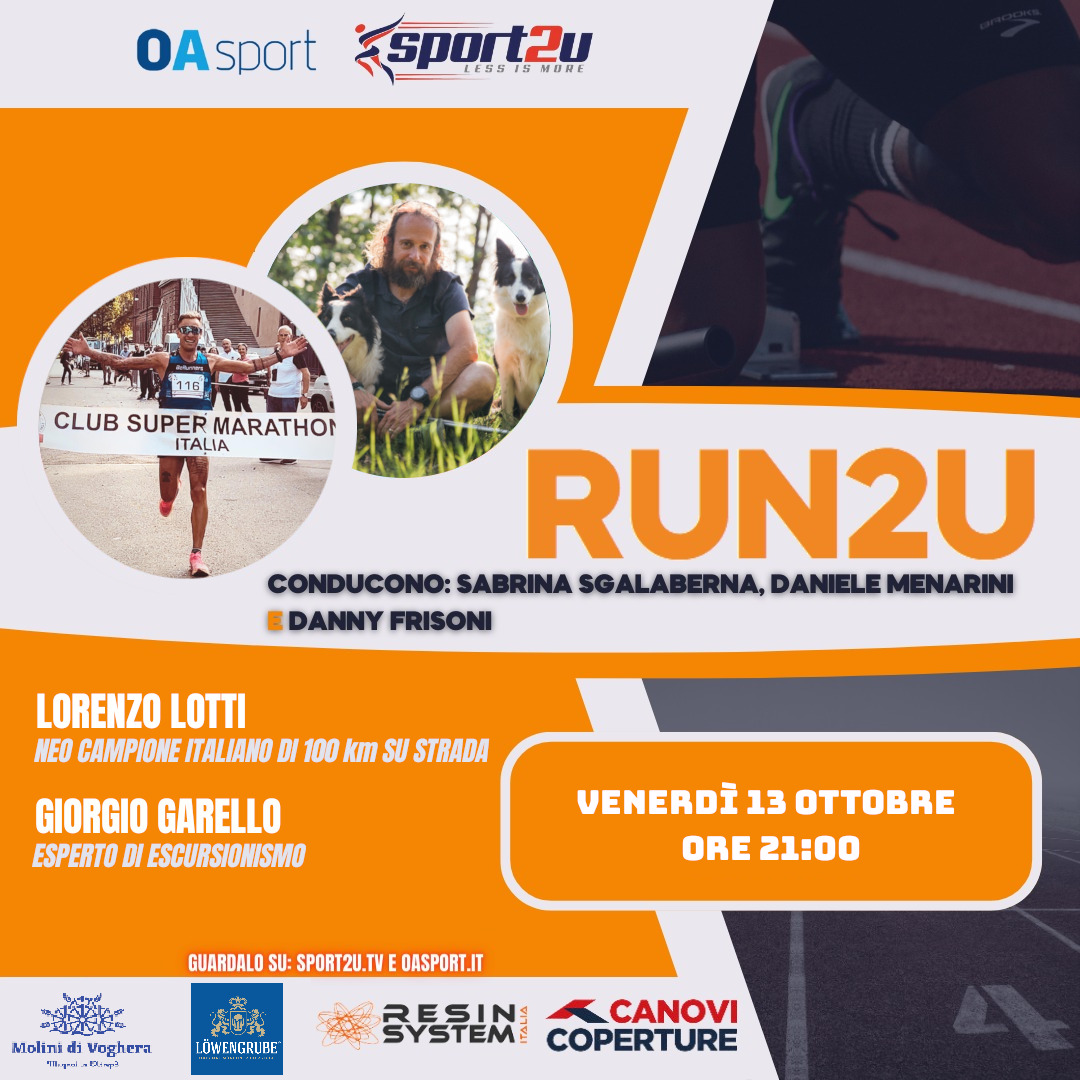 Lorenzo Lotti, neo Campione Italiano di 100km su strada e Giorgio Garello, esperto di escursionismo, a Run2u – 33a Puntata 2023
