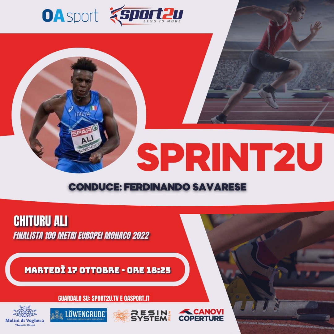Chituru Ali, finalista sui 100 metri agli Europei di Monaco 2022, a Sprint2u 17.10.23