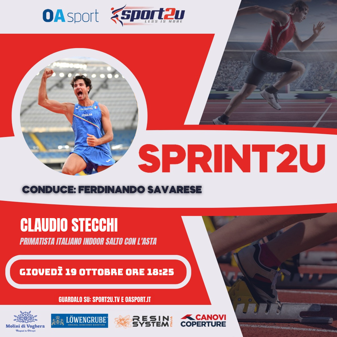 Claudio Stecchi, primatista italiano indoor salto con l’asta, a Sprint2u 19.10.23