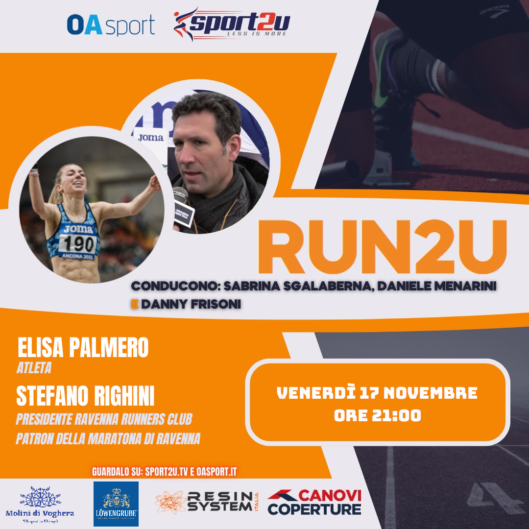 Elisa Palmero (atleta) e Stefano Righini (Presidente Ravenna Runners Club – Patron della Maratona di Ravenna) a Run2u – 38a Puntata 2023