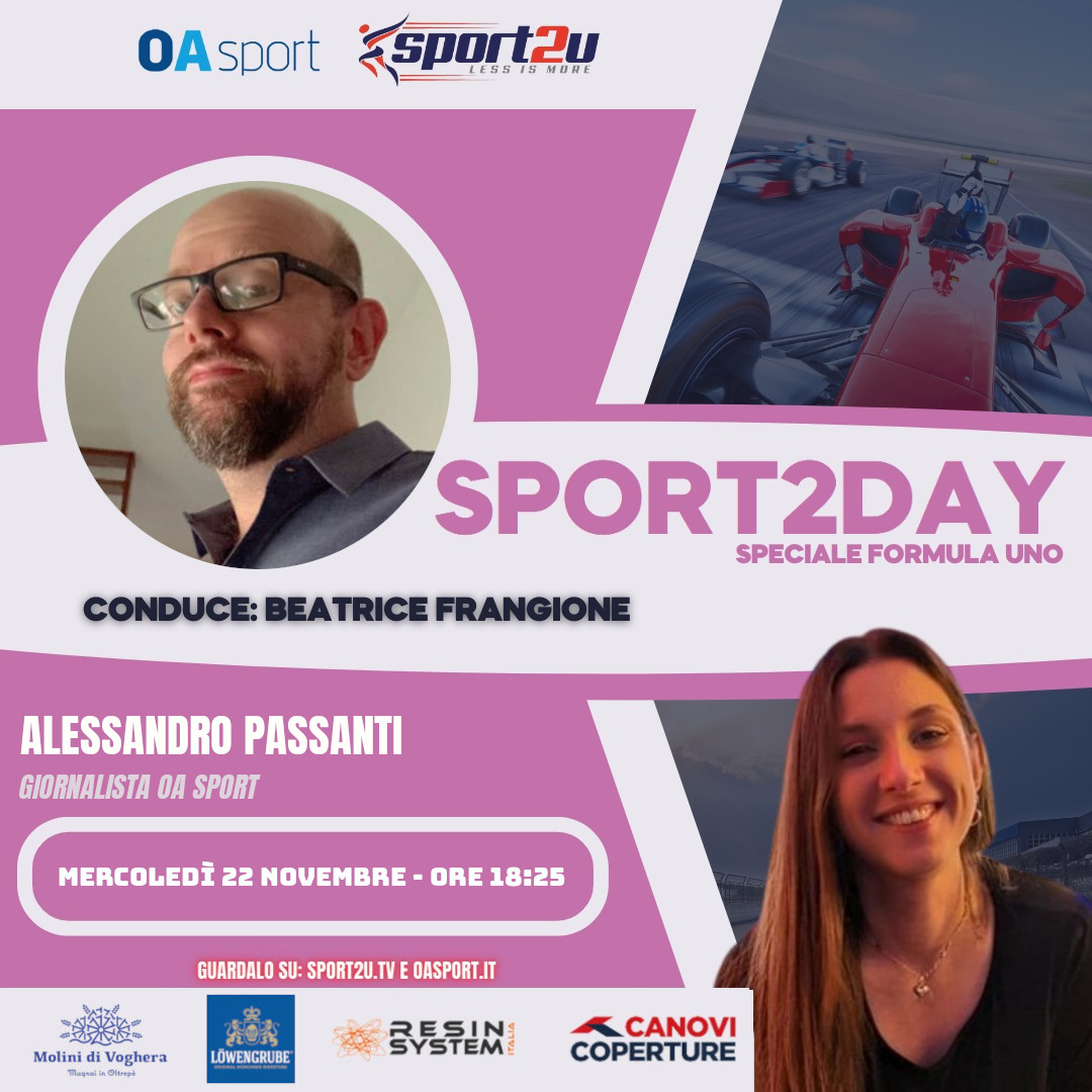 Alessandro Passanti, giornalista di OA Sport, a Sport2Day Speciale Formula Uno 22.11.23