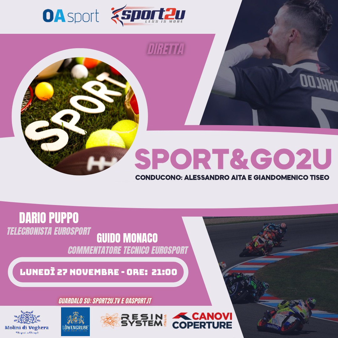 Dario Puppo (telecronista Eurosport) e Guido Monaco (commentatore tecnico Eurosport) a Sport&Go2u 27.11.23
