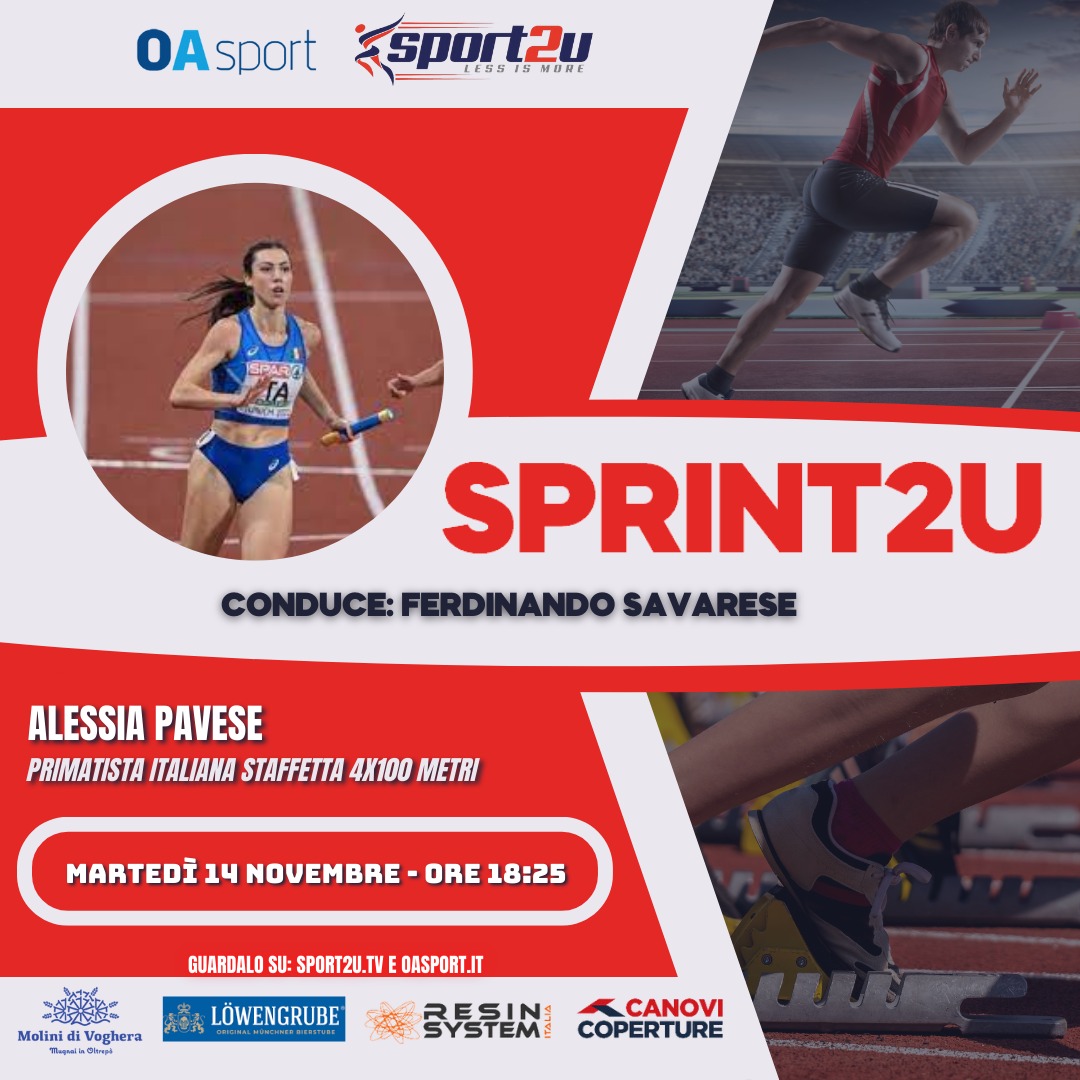 Alessia Pavese, primatista italiana staffetta 4×100 metri, a Sprint2u 14.11.23