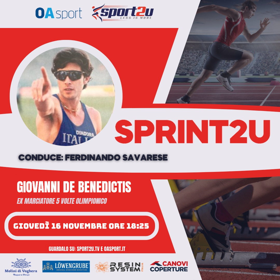 Giovanni De Benedictis, ex marciatore 5 volte olimpionico, a Sprint2u 14.11.23