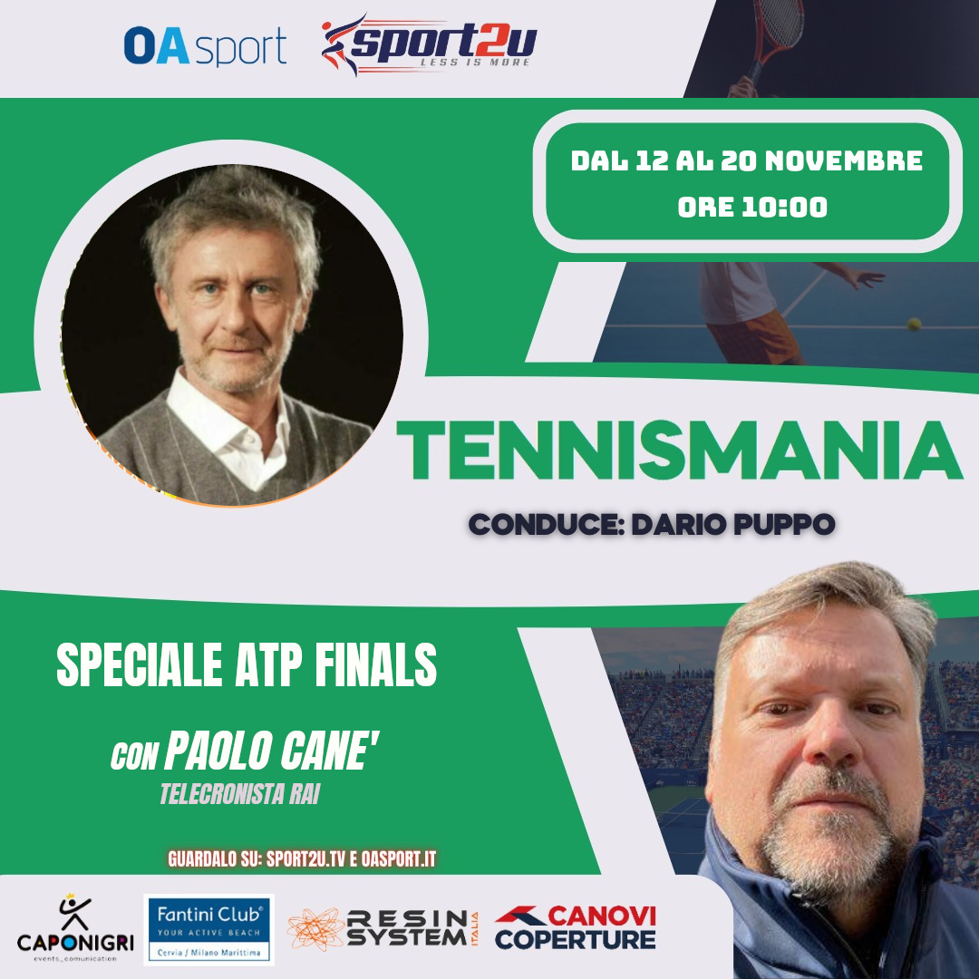 Paolo Canè, commentatore Rai, a TennisMania Speciale ATP Finals – 12.11.23